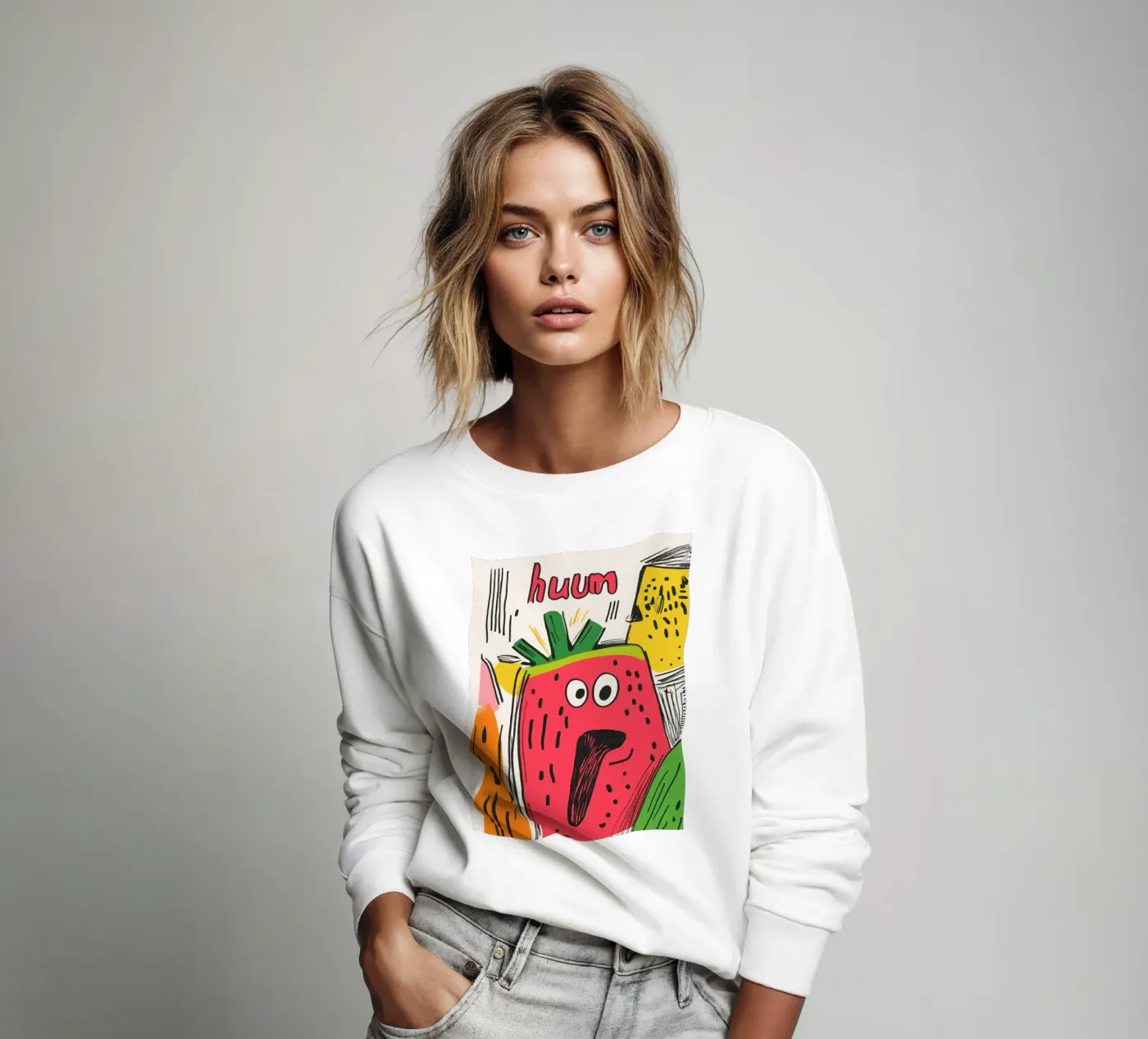 Hum Pastèque sweat de Pop and Fruits - Affiches & posters