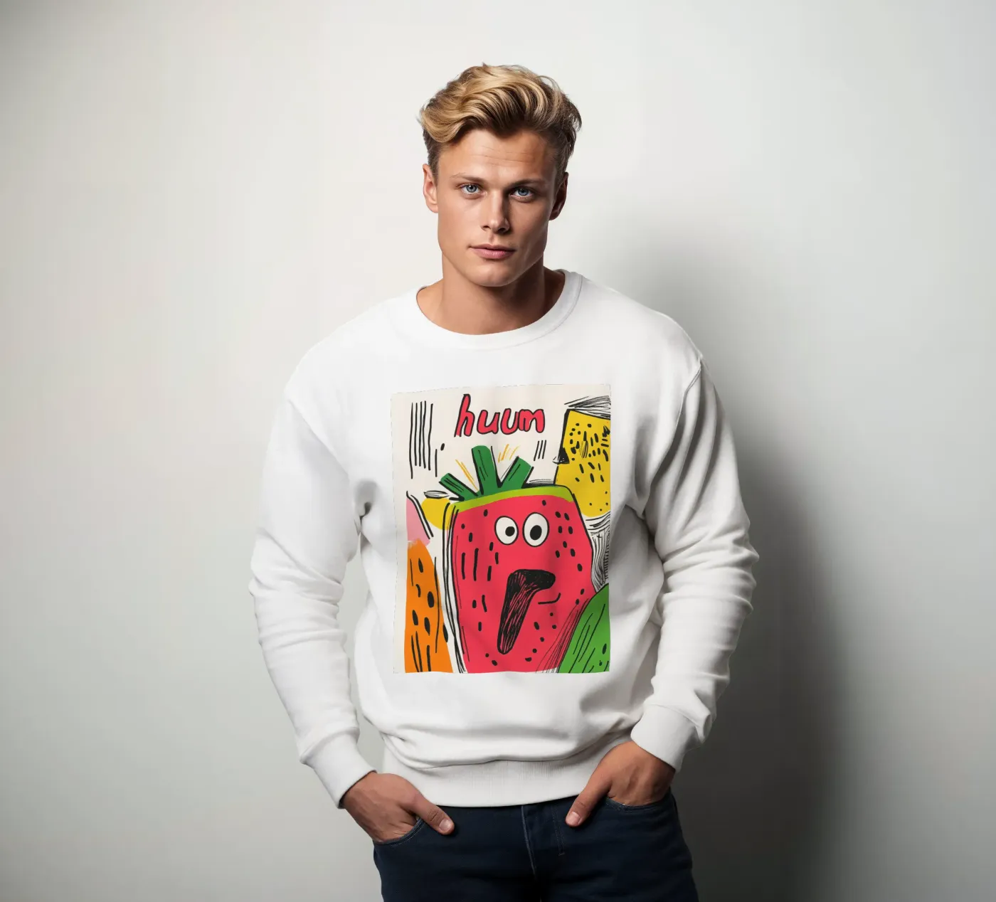 Hum Pastèque sweat de Pop and Fruits - Affiches & posters