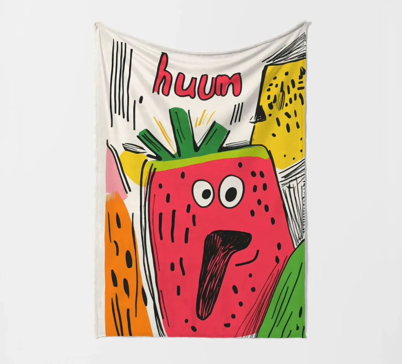 Hum Wassermelone Fleecedecke von Pop and Fruits - Affiches & posters