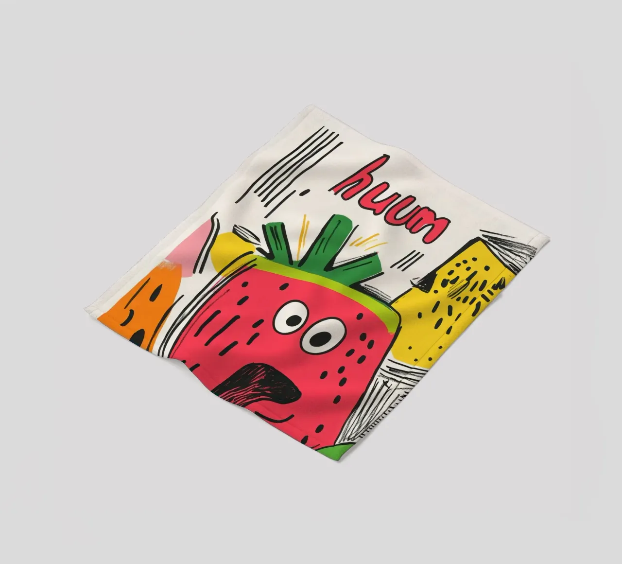 Hum Wassermelone Fleecedecke von Pop and Fruits - Affiches & posters