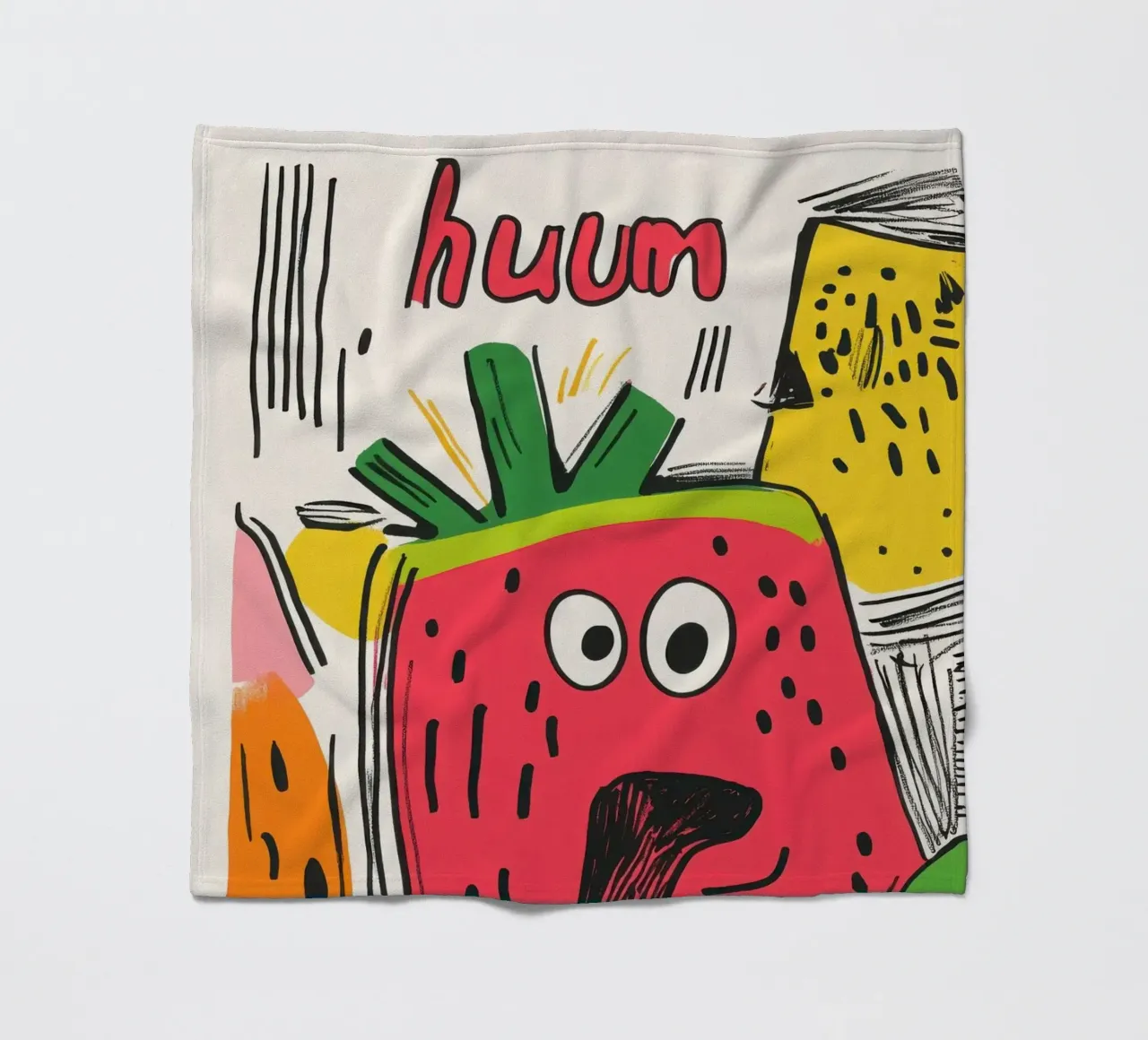 Hum Wassermelone Fleecedecke von Pop and Fruits - Affiches & posters