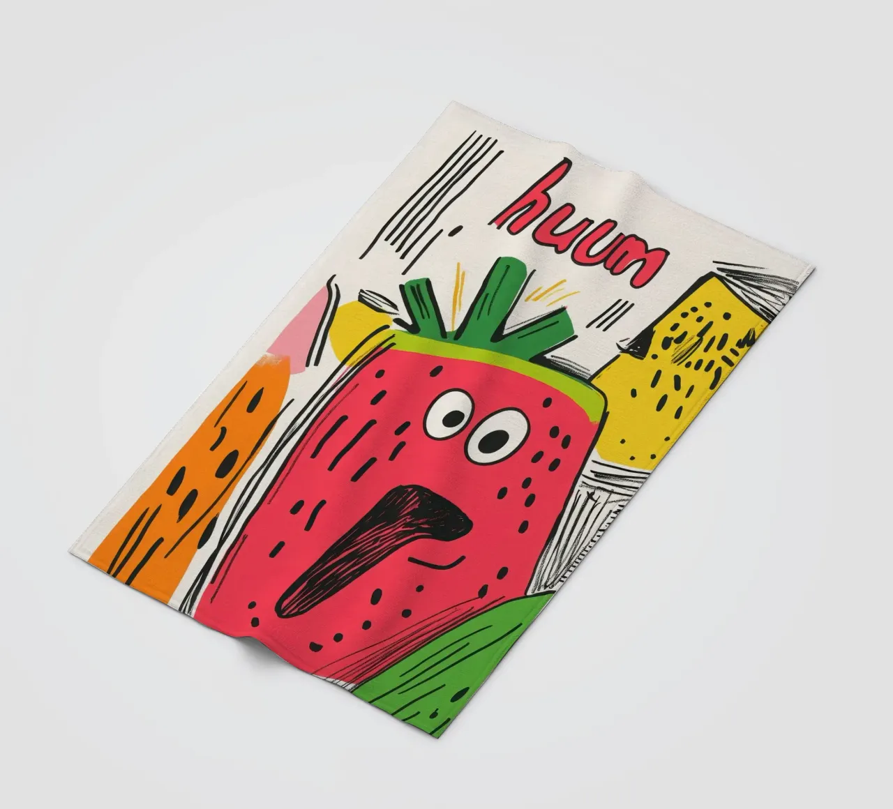 Hum Wassermelone Fleecedecke von Pop and Fruits - Affiches & posters
