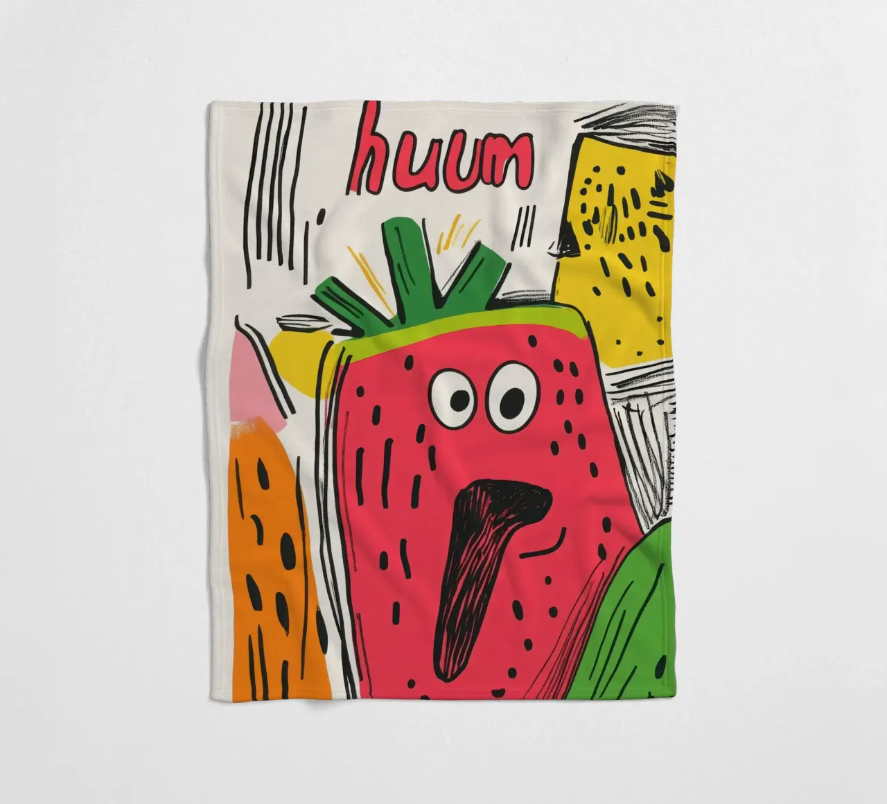 Hum Wassermelone Fleecedecke von Pop and Fruits - Affiches & posters