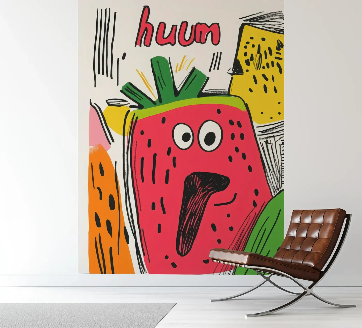 Hum Watermelon fotobehang van Pop and Fruits - Affiches & posters