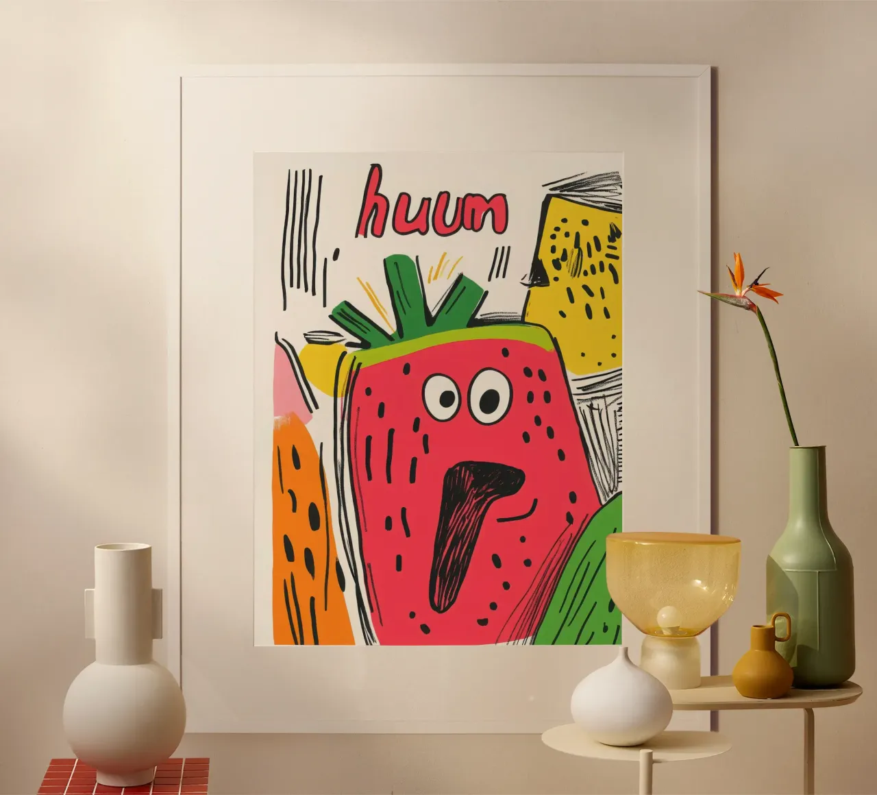 Cocomero poster con telaio in alluminio da Pop and Fruits - Affiches & posters