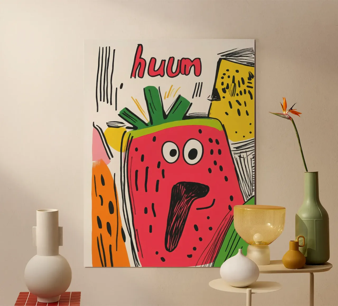 Cocomero poster con telaio in alluminio da Pop and Fruits - Affiches & posters