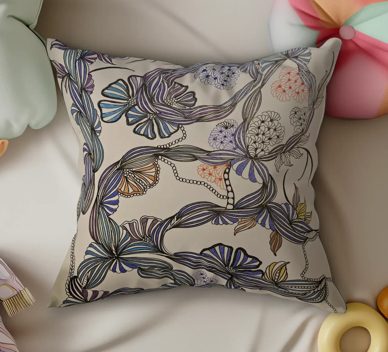 FLEURS DE L'AUBE cuscino da L'Atelier des merveilles