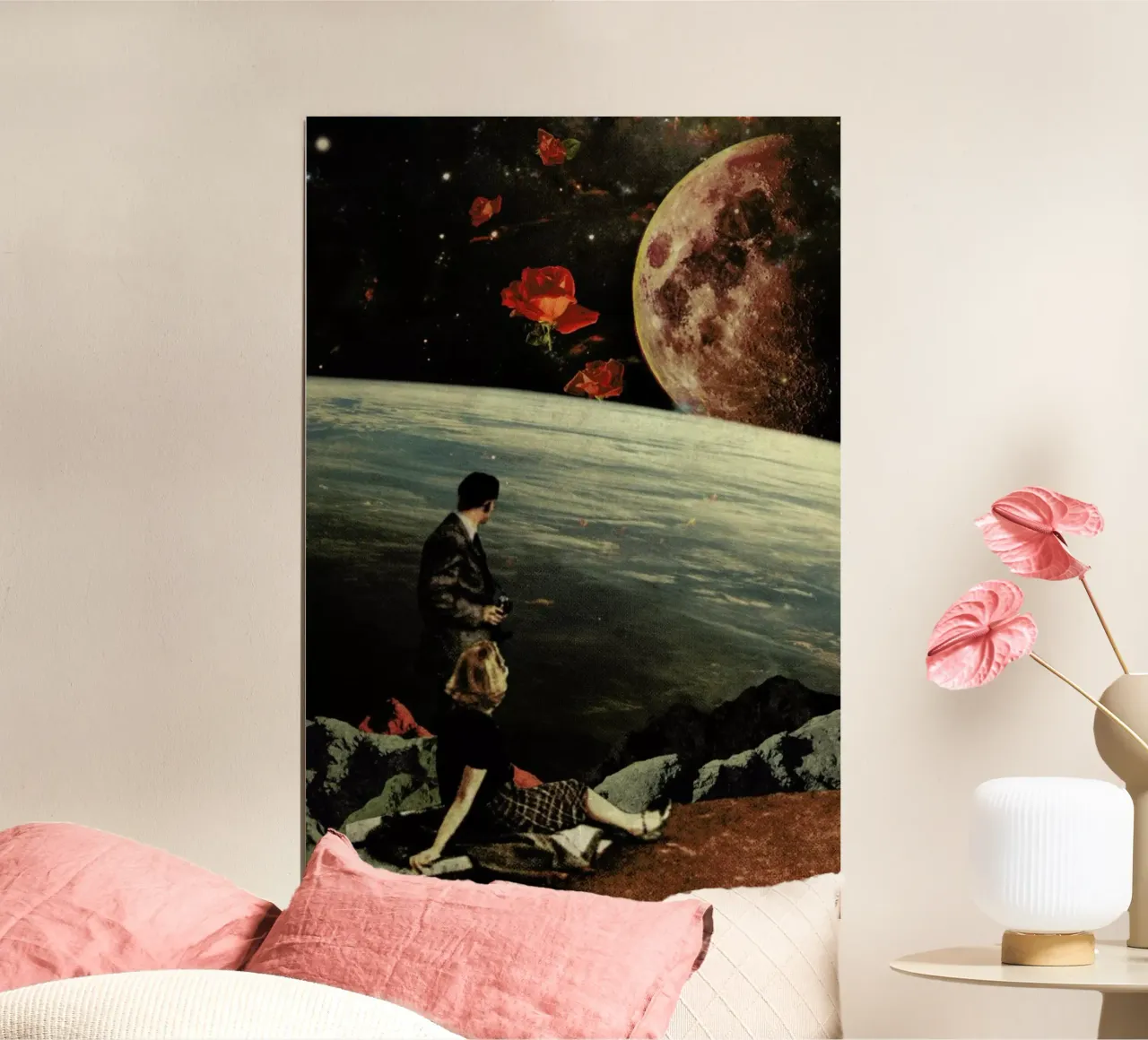 The Roses Came poster con telaio in alluminio da Frank Moth