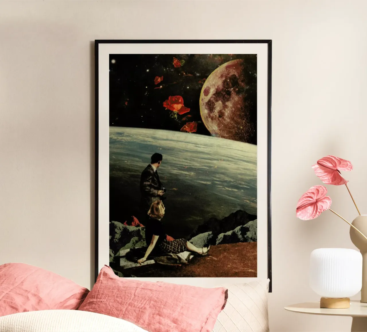 The Roses Came poster con telaio in alluminio da Frank Moth