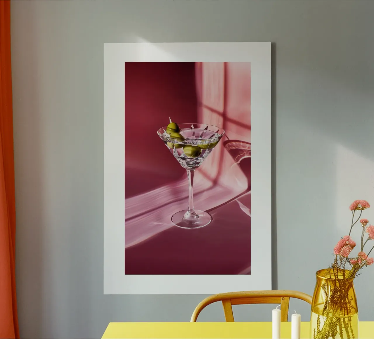 Martini Golden Hour tela con Cornice a cassetta da Malou-Studio