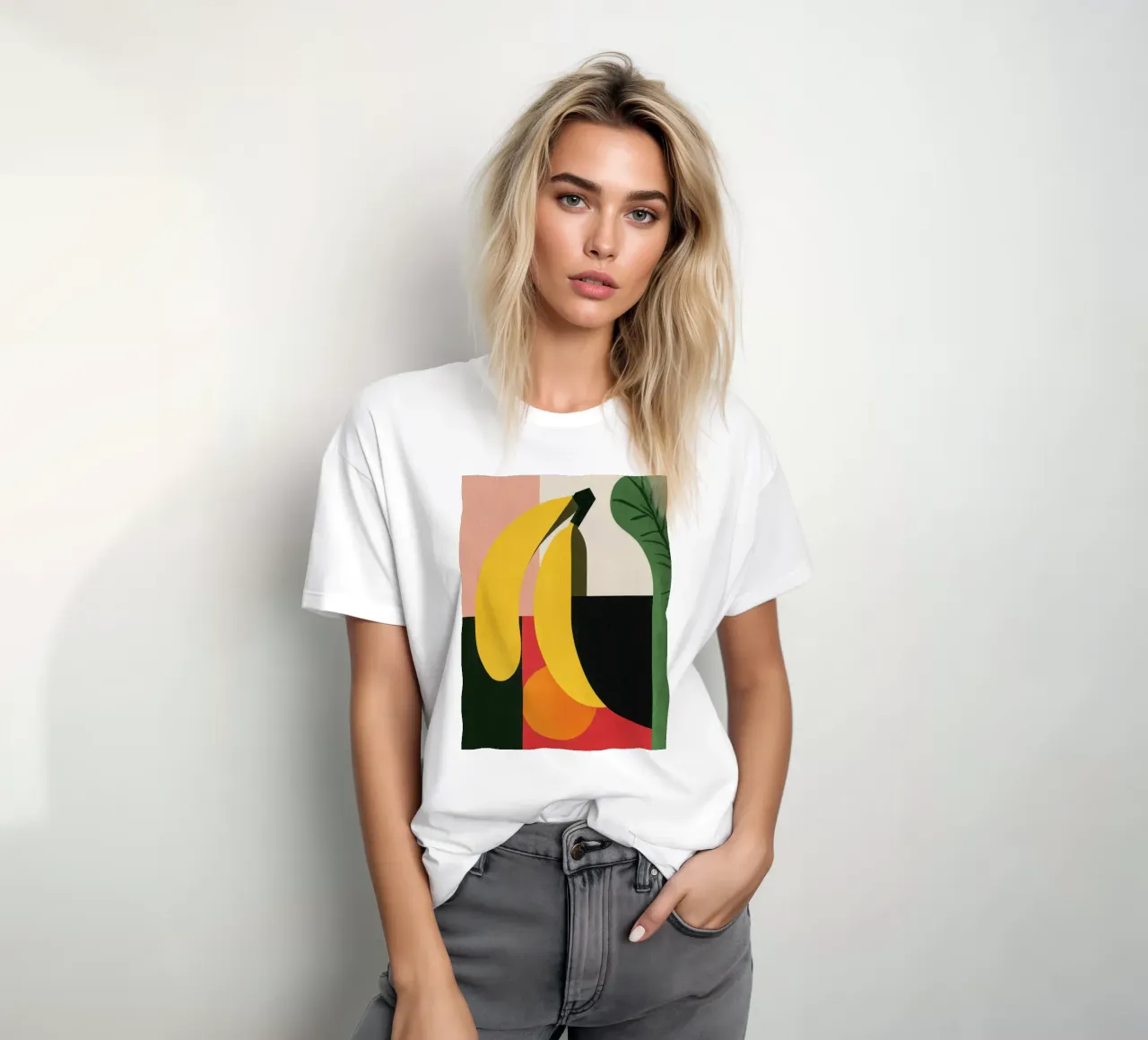Geometric banana t-shirt by Pop and Fruits - Affiches & posters