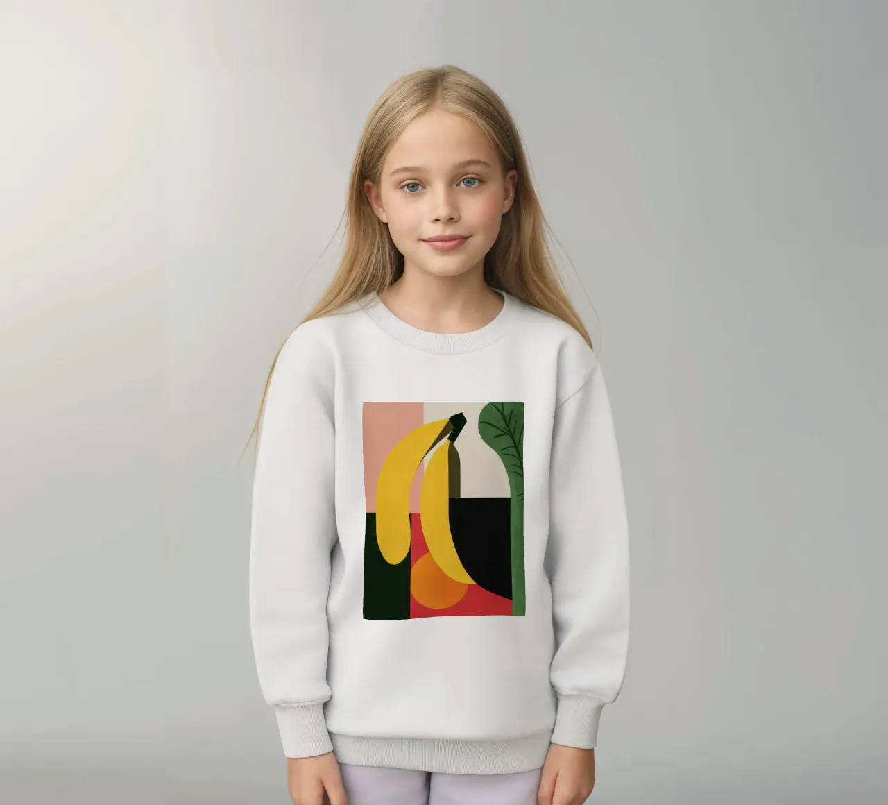 Geometric banana kids sweatshirt by Pop and Fruits - Affiches & posters