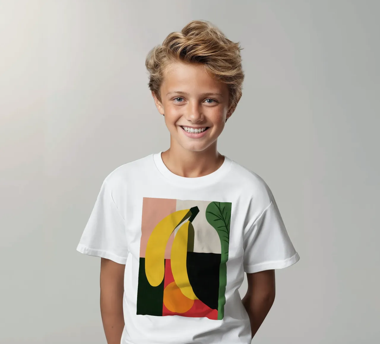 Geometric banana kids t-shirt by Pop and Fruits - Affiches & posters