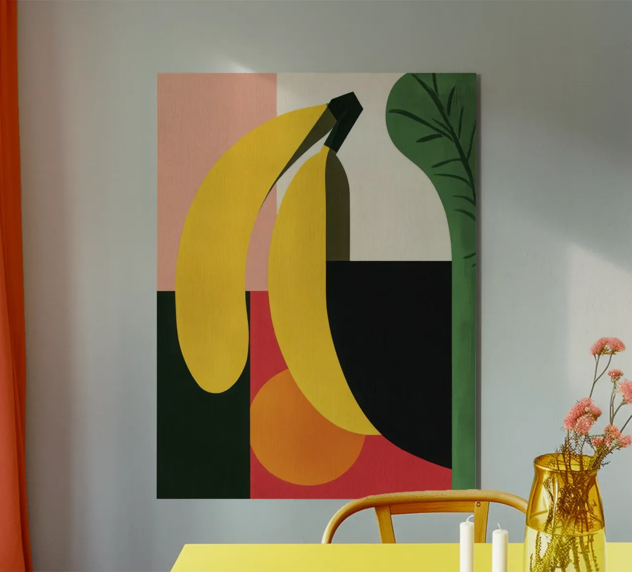 Geometric banana alu-dibond by Pop and Fruits - Affiches & posters
