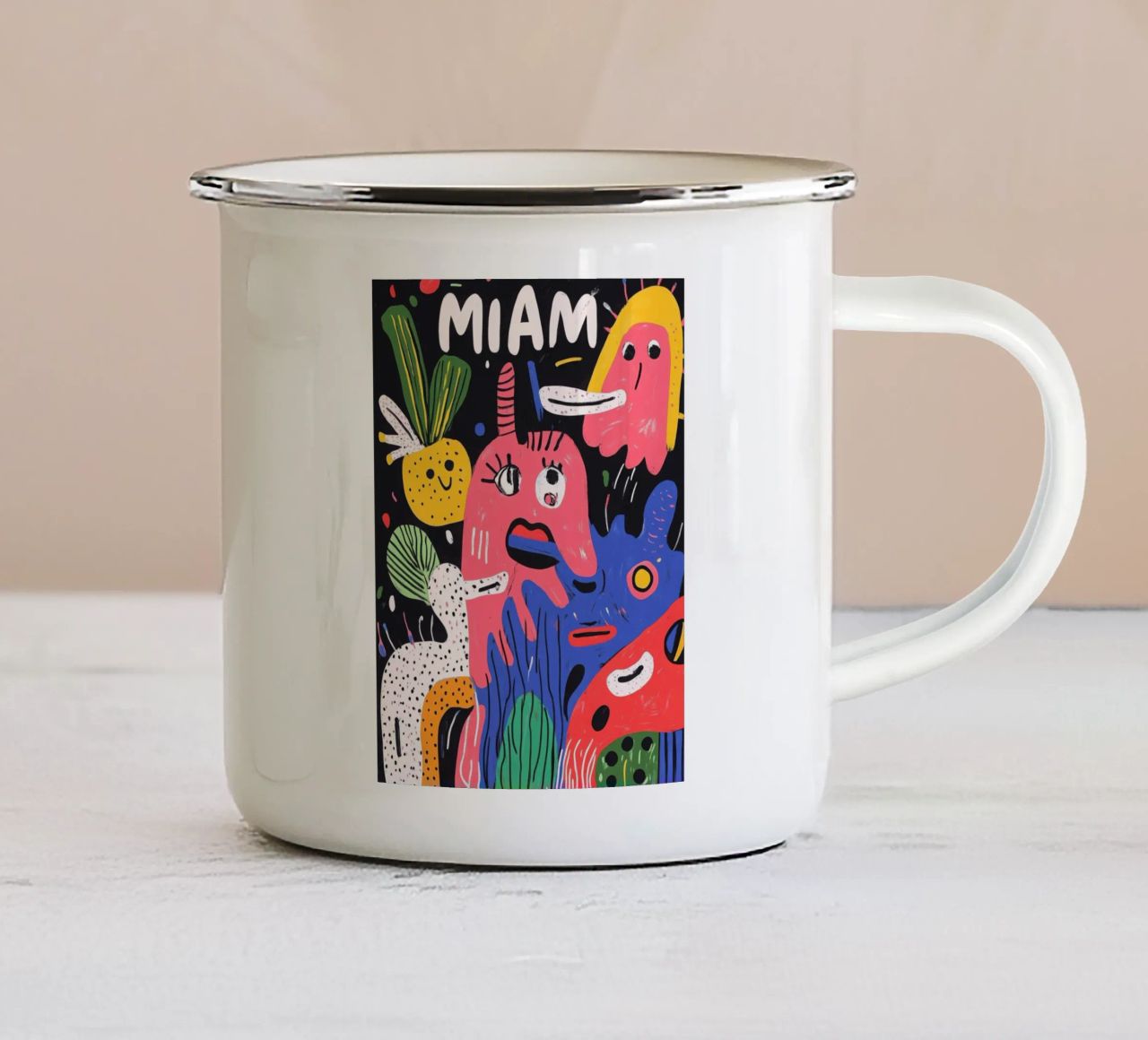 Paesaggio colorato di frutta tazza in smalto da Pop and Fruits - Affiches & posters