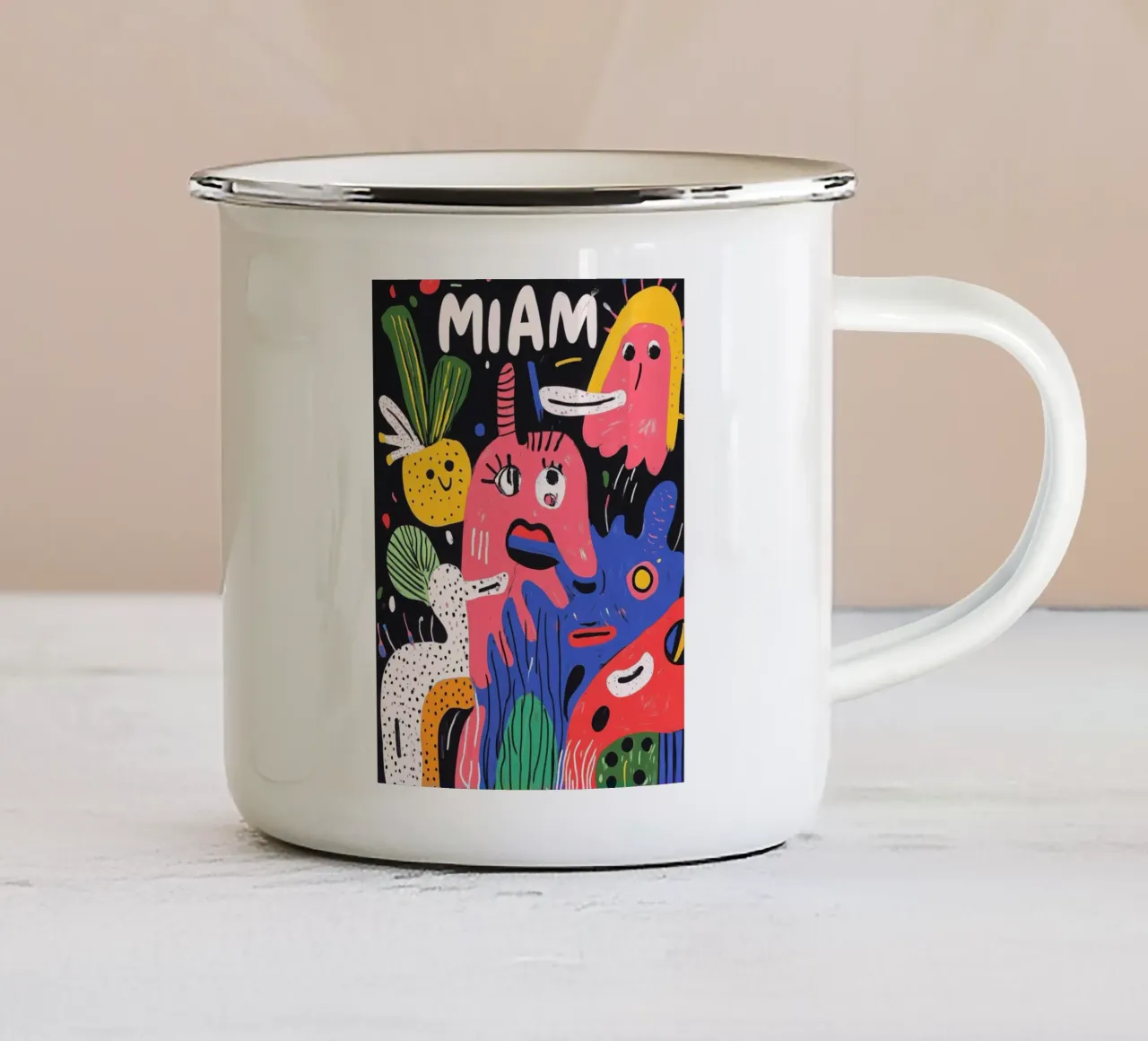Colourful landscape of fruit enamel mug by Pop and Fruits - Affiches & posters