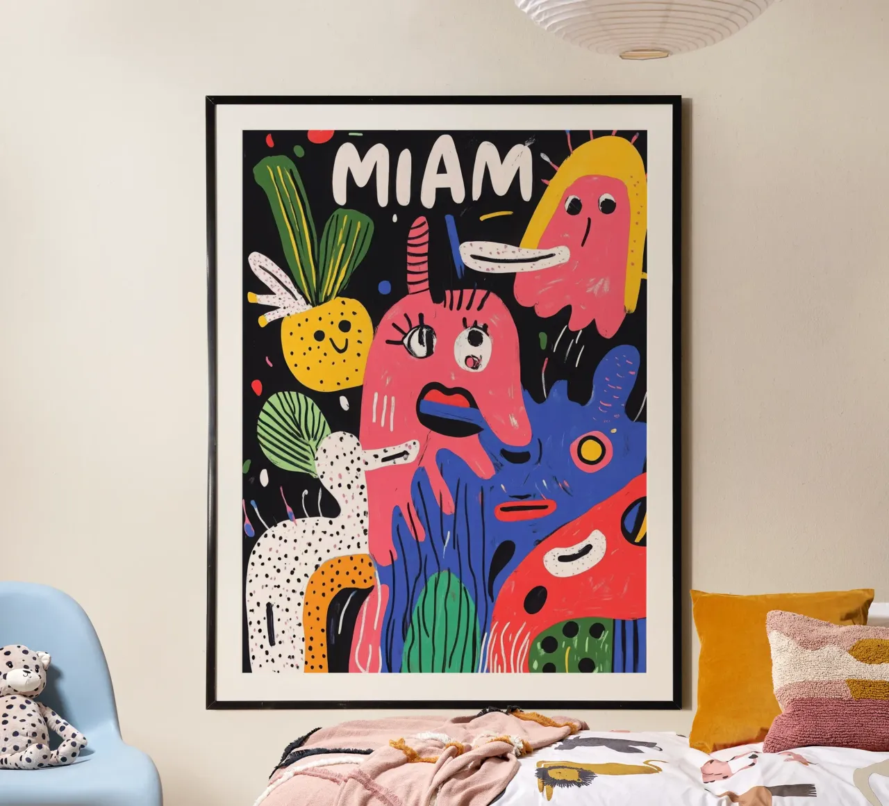 Colourful landscape of fruit poster with aluminum frame by Pop and Fruits - Affiches & posters