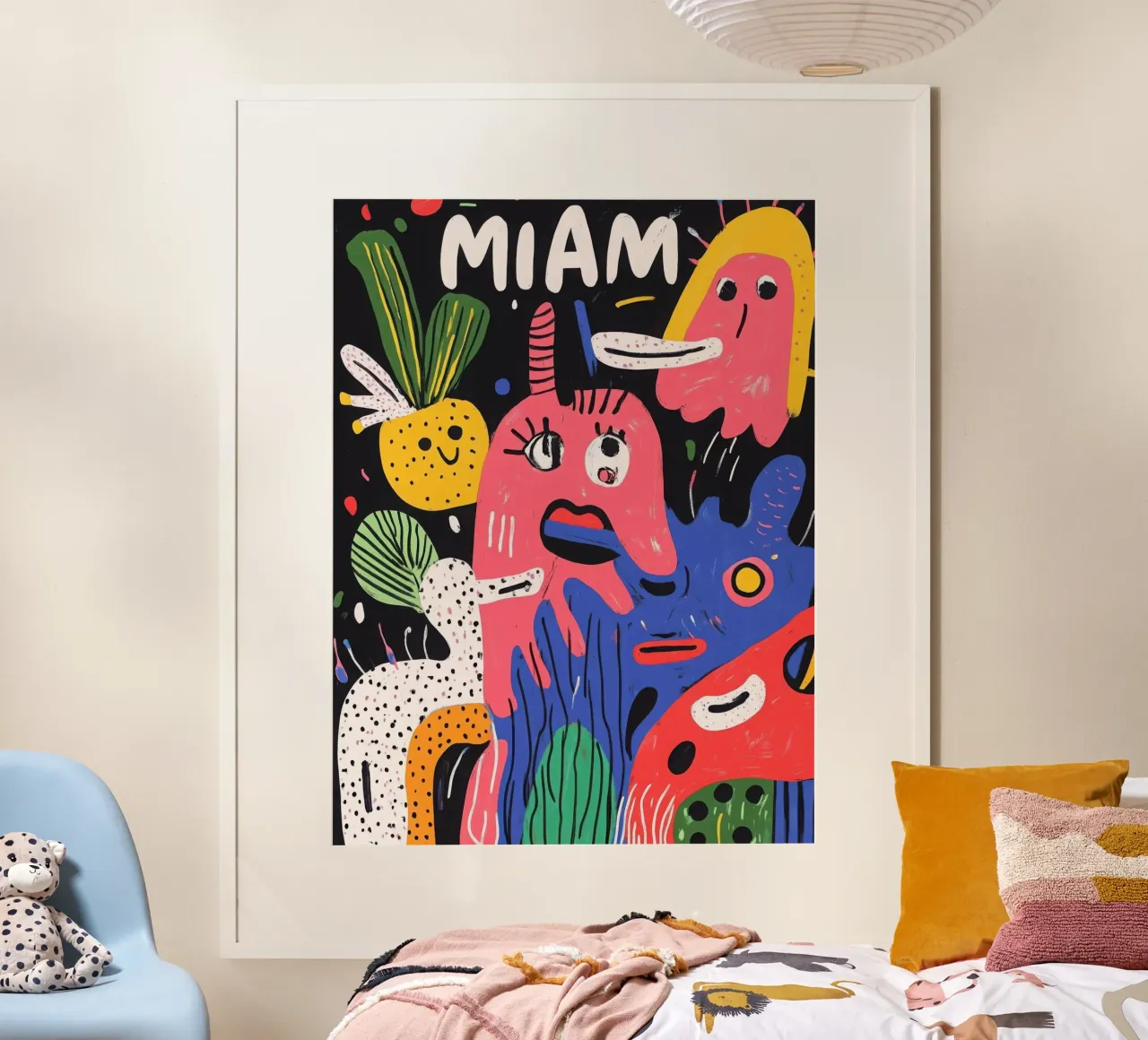 Colourful landscape of fruit poster with aluminum frame by Pop and Fruits - Affiches & posters