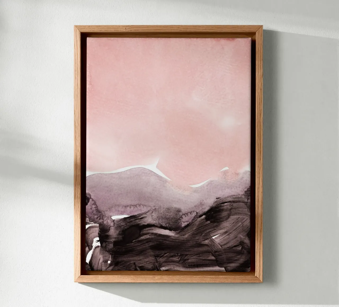 blush & mauve canvas met Baklijst van IRIS LEHNHARDT FINE ART