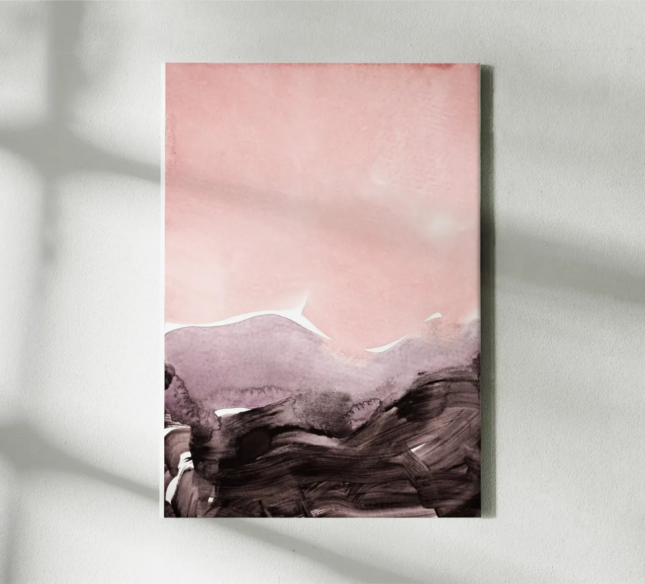 blush & mauve canvas met Baklijst van IRIS LEHNHARDT FINE ART