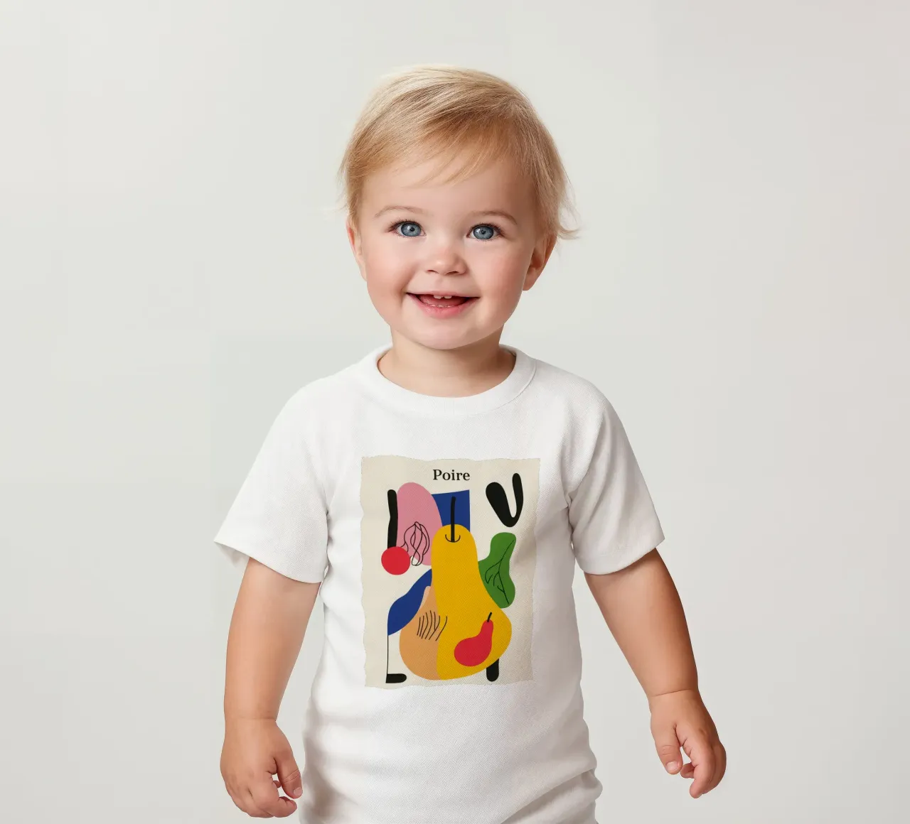 Geometric Pear baby t-shirt by Pop and Fruits - Affiches & posters