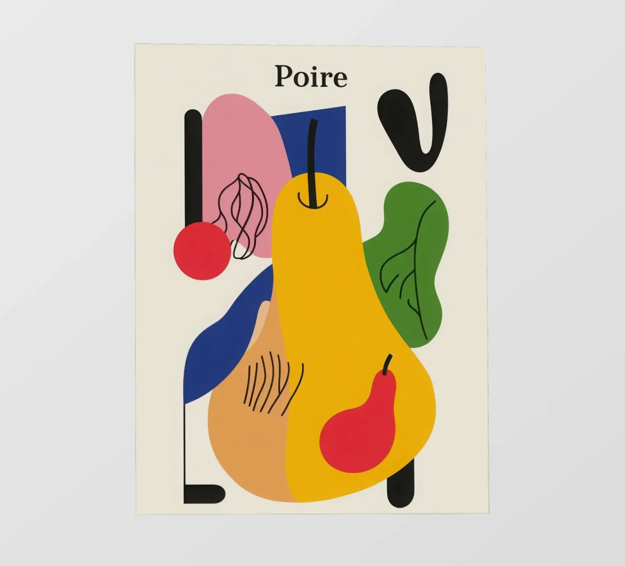 Pera geometrica pellicola backlit da Pop and Fruits - Affiches & posters