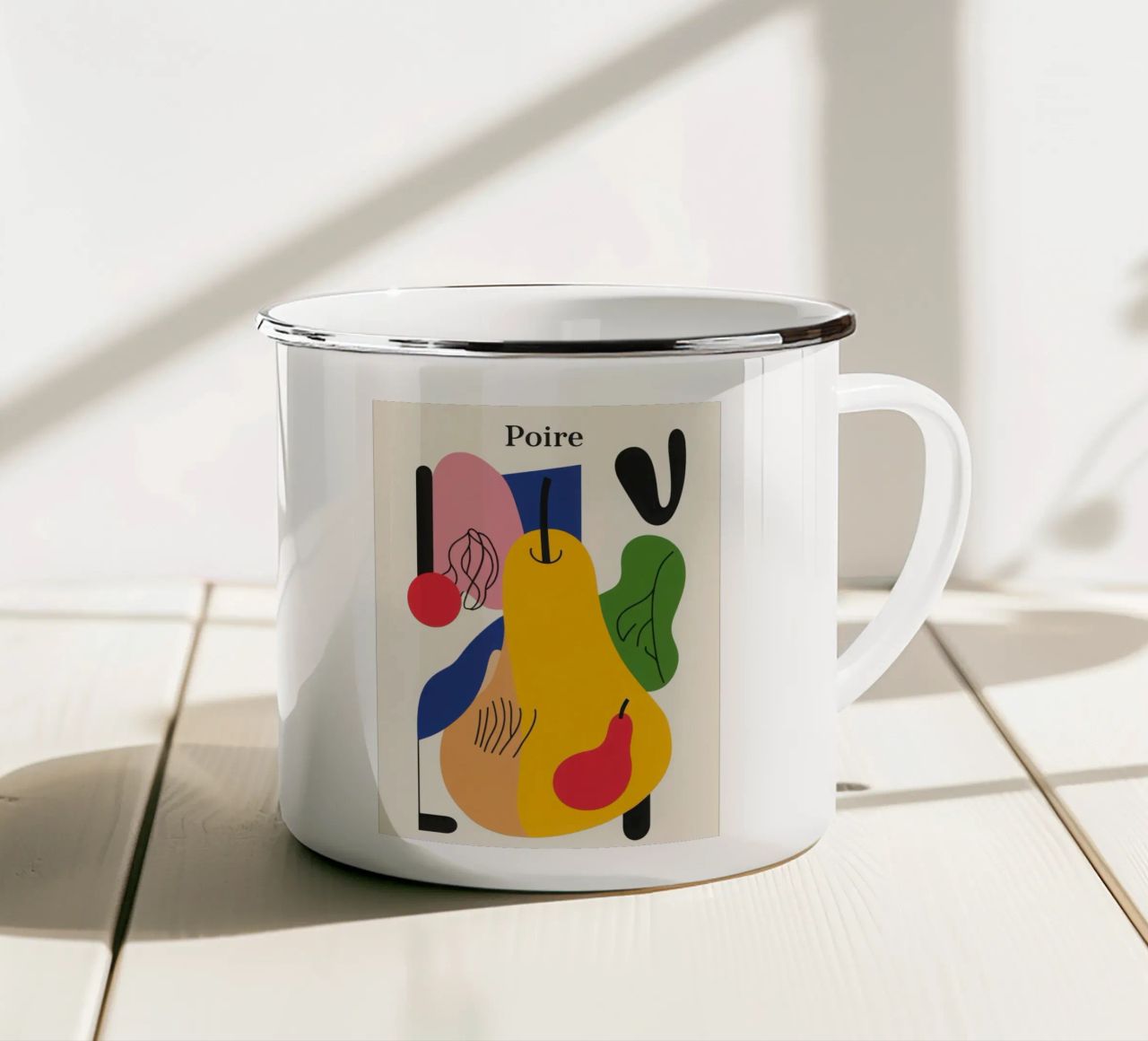 Pera geometrica tazza in smalto da Pop and Fruits - Affiches & posters
