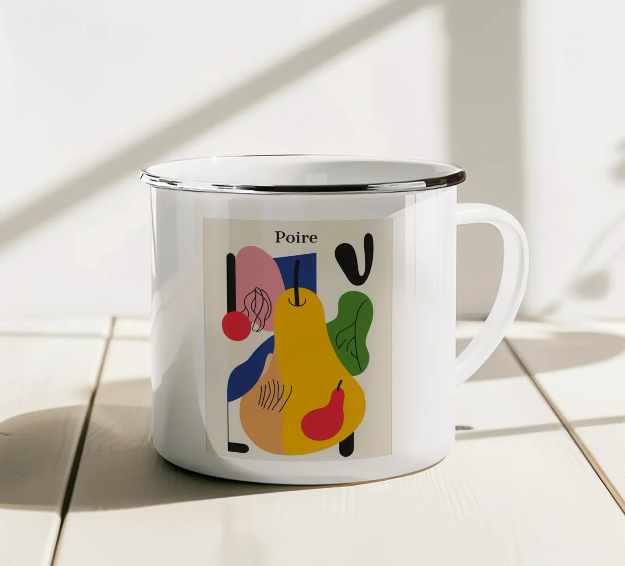Pera geometrica tazza in smalto da Pop and Fruits - Affiches & posters