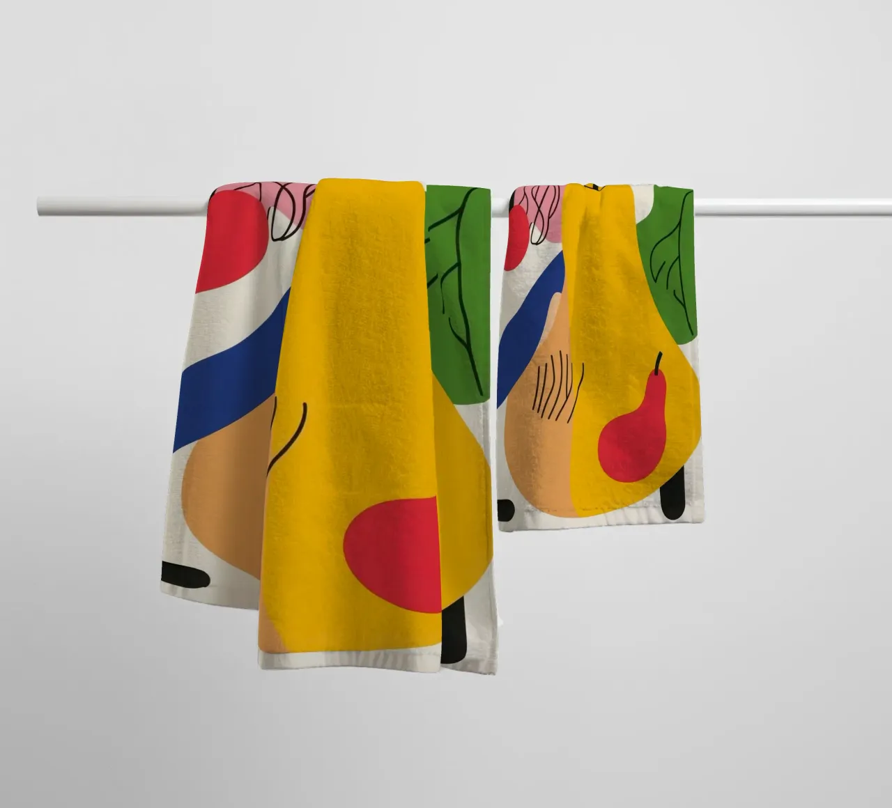 Geometric Pear towel by Pop and Fruits - Affiches & posters