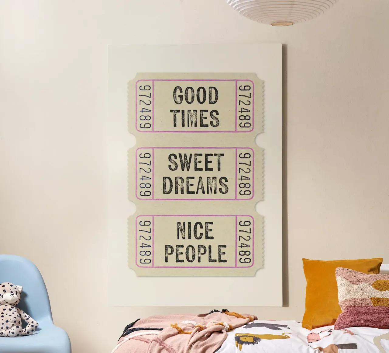 Movieticket Good Times tela con Cornice a cassetta da Malou-Studio