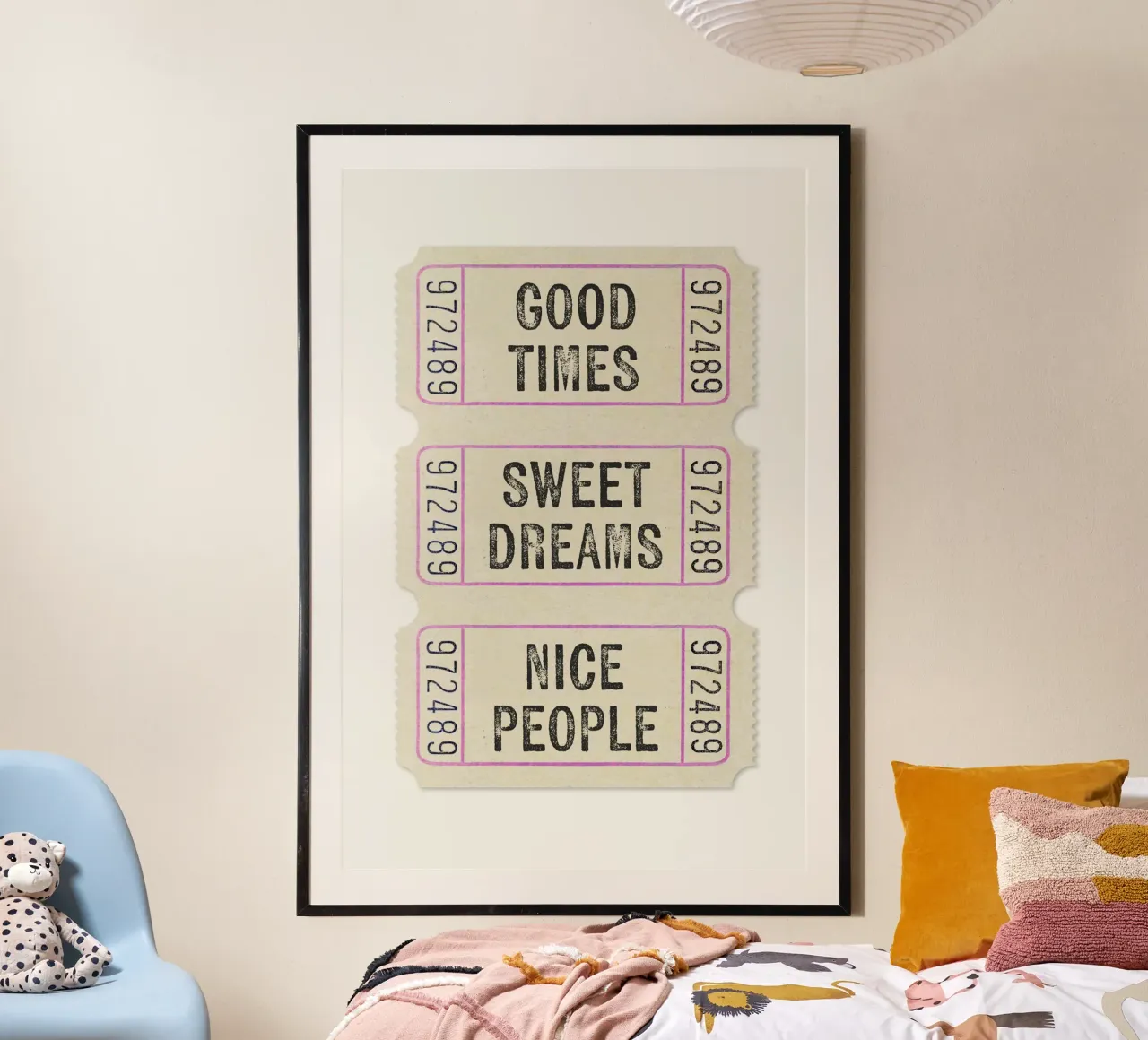 Movieticket Good Times poster con telaio in plastica da Malou-Studio