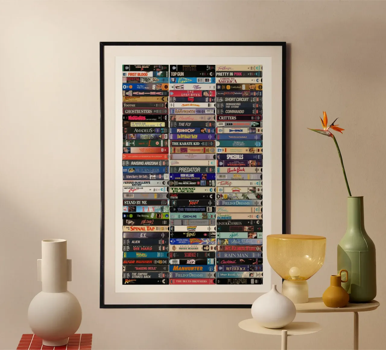 Las mejores películas de los 80 - VHS Cassette Print - Películas de los 80 poster de MrMustardPrints