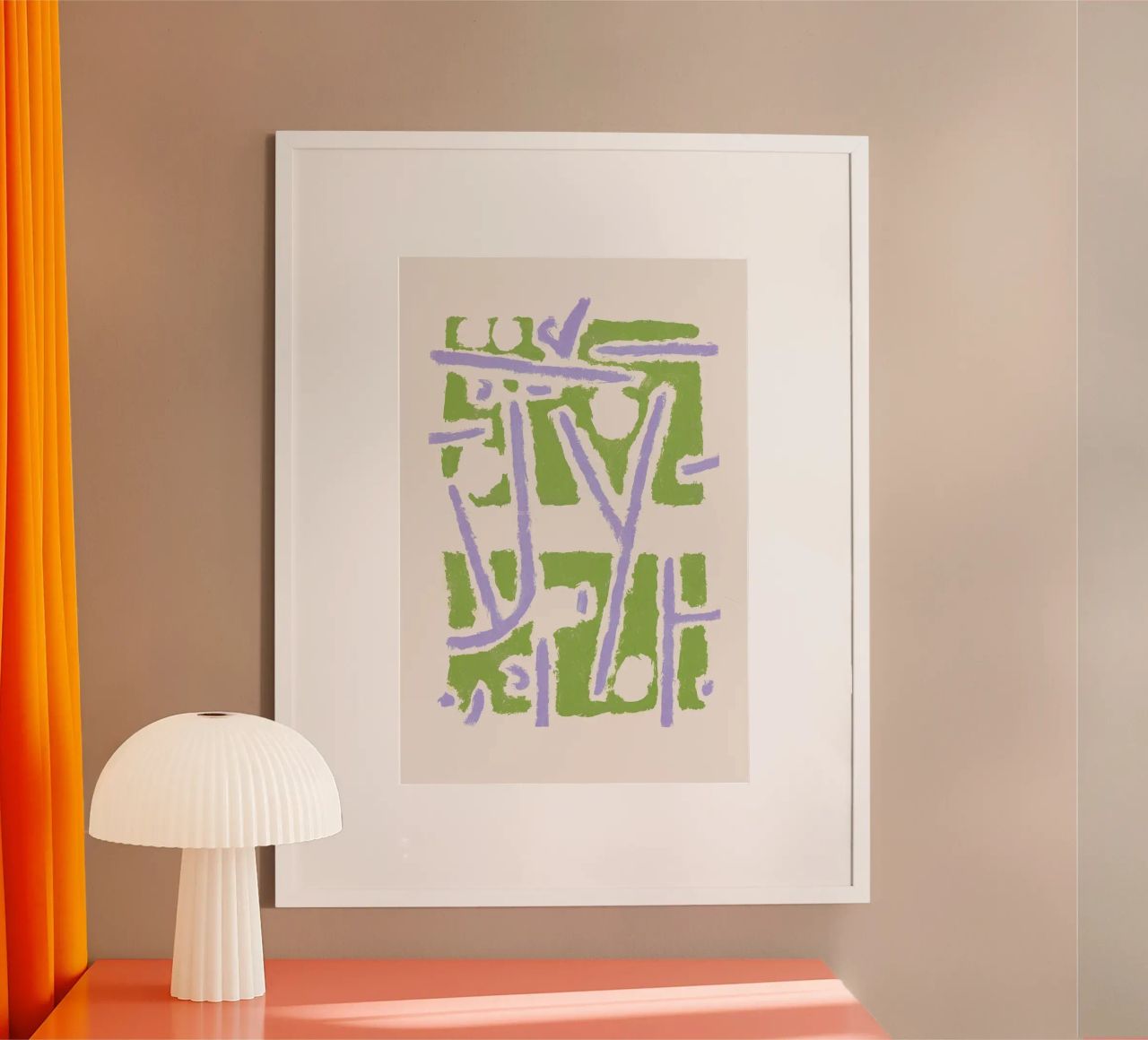 Paul Klee - Abstrakt Grün Lila Poster von Malou-Studio