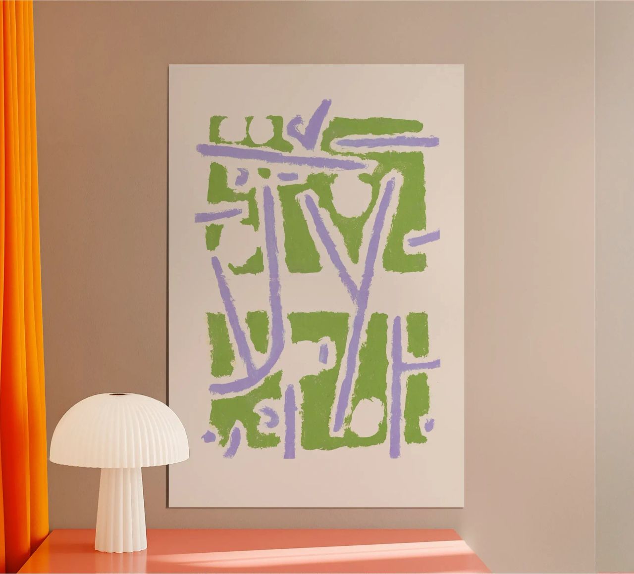 Paul Klee - Abstrakt Grün Lila Poster von Malou-Studio