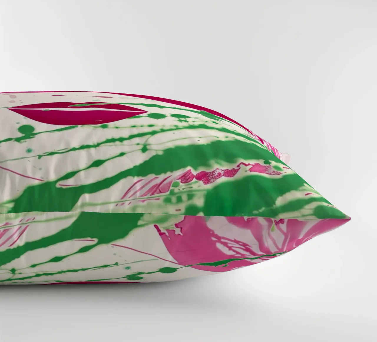 Donna bendata | Action painting con colori al neon cuscino da Autofocus