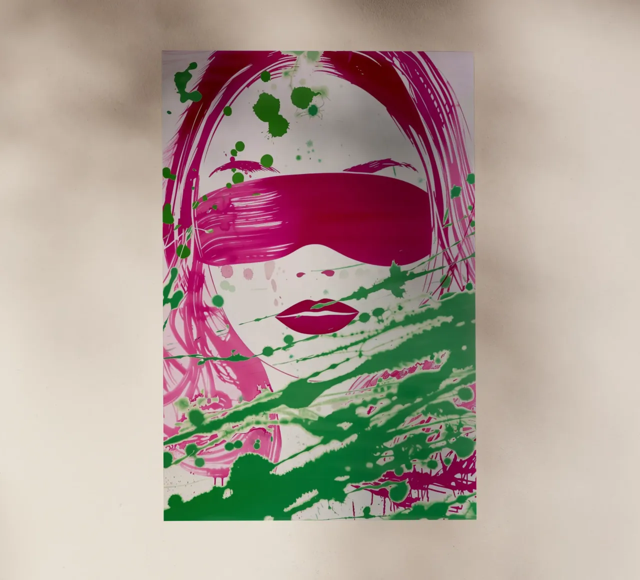 Donna bendata | Action painting con colori al neon pellicola backlit da Autofocus