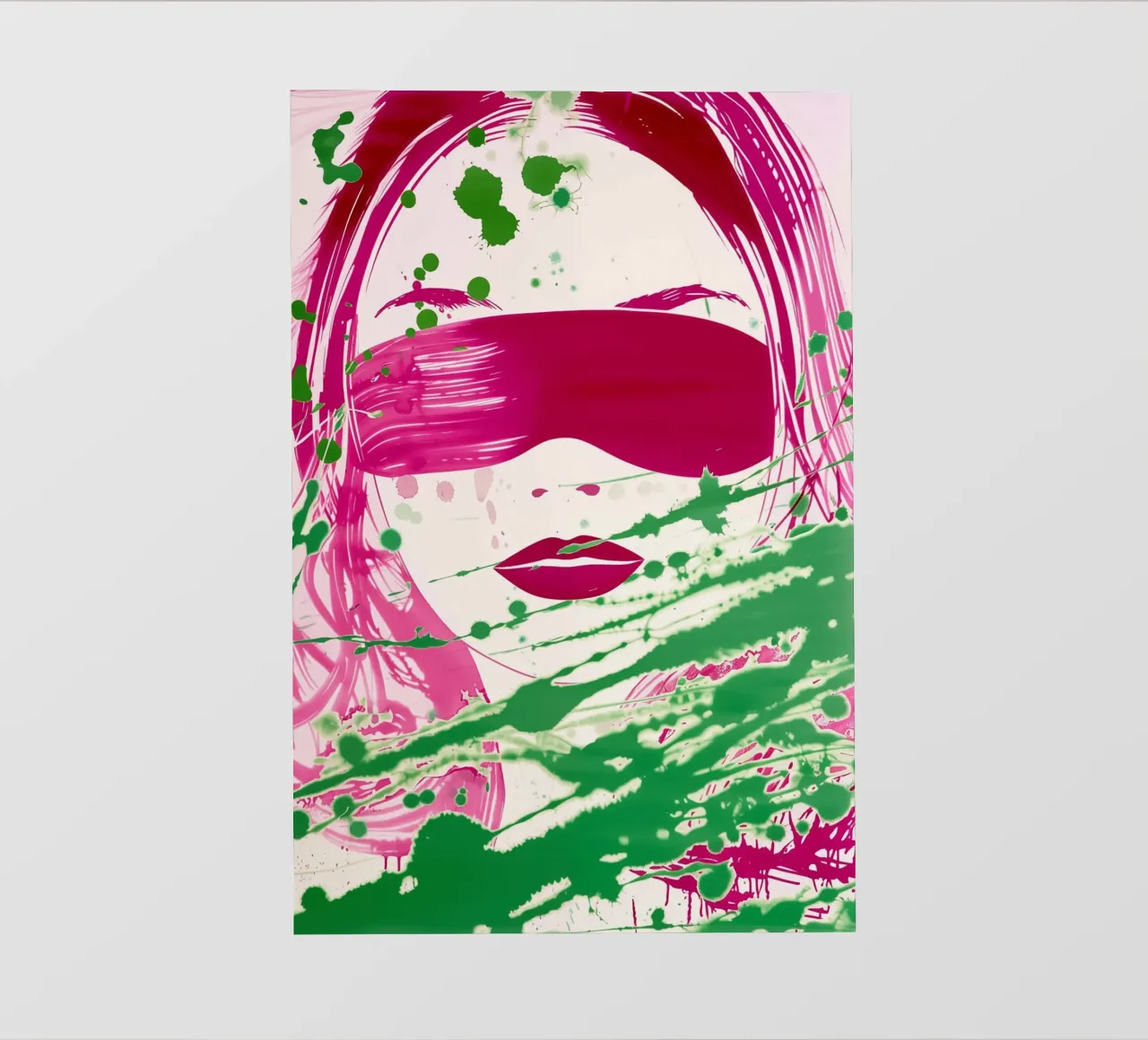 Donna bendata | Action painting con colori al neon pellicola backlit da Autofocus