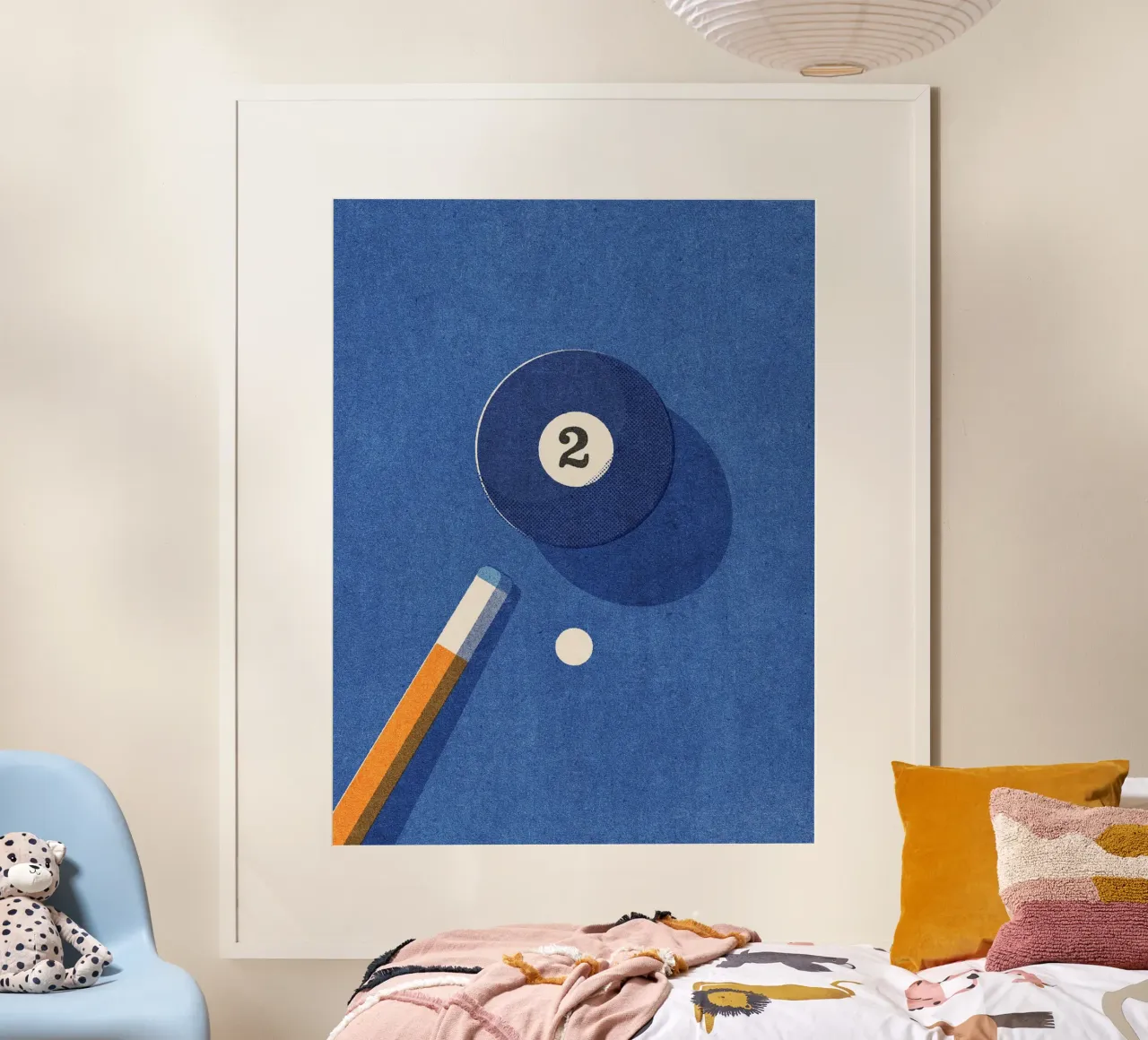 BALLS - Billiards - Ball 2 poster con telaio in legno da DANIEL COULMANN