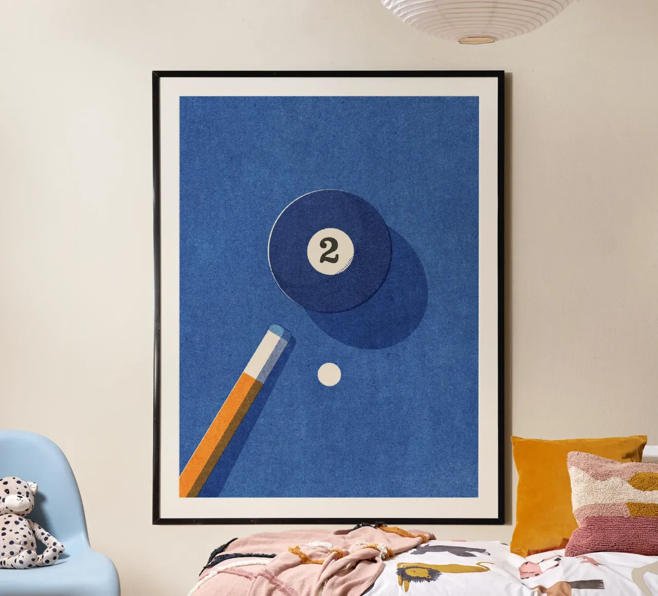 BALLS - Billiards - Ball 2 poster con telaio in legno da DANIEL COULMANN