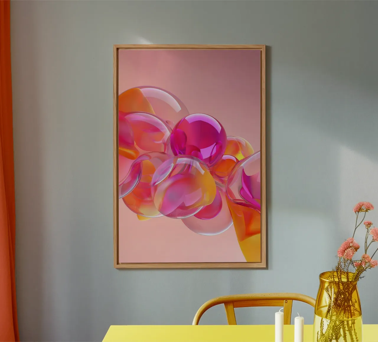 Pink and Orange Glass Balls Forex-Platte von Malou-Studio