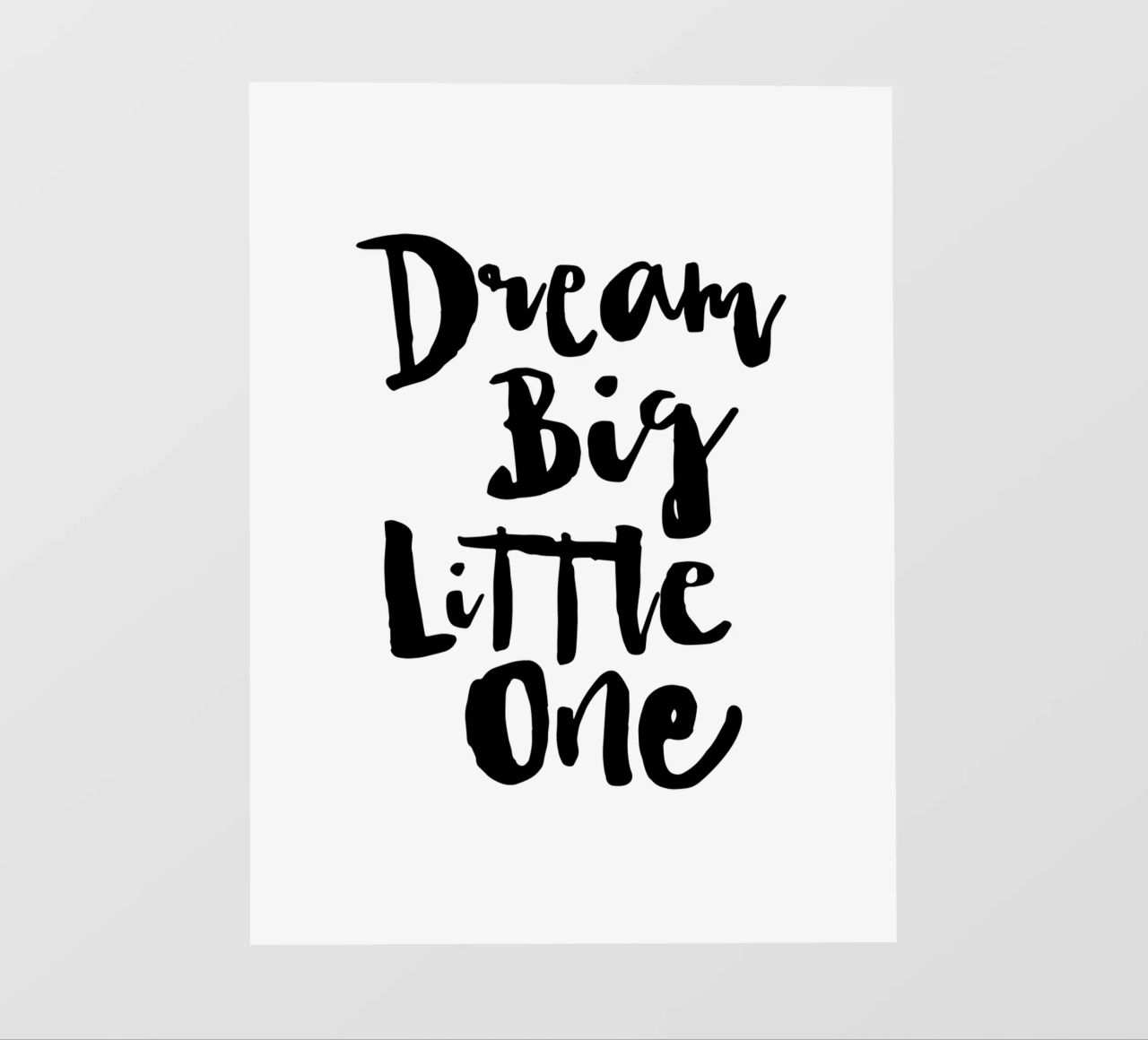 Sogna in grande piccolo in bianco e nero telo in pvc da THE MOTIVATED TYPE