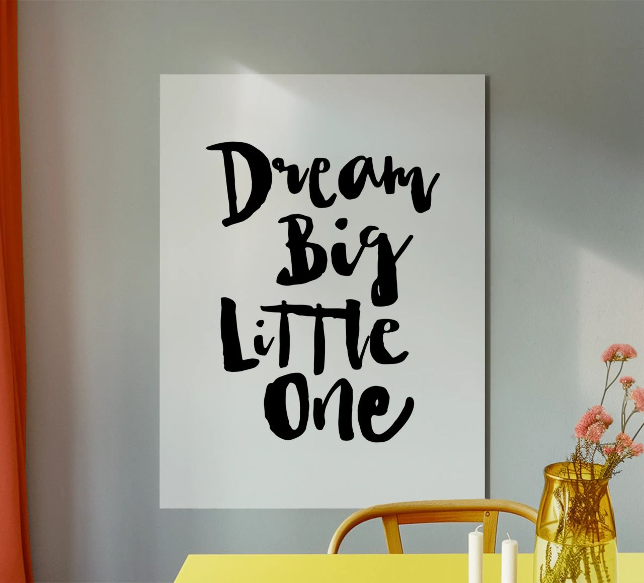 Sogna in grande piccolo in bianco e nero alluminio dibond da THE MOTIVATED TYPE