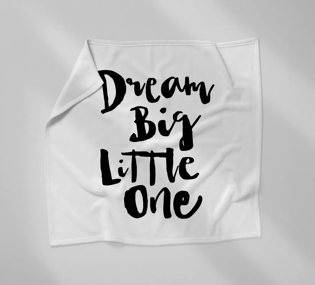 Dream Big Little One in Black and White fleece blanket by THE MOTIVATED TYPE