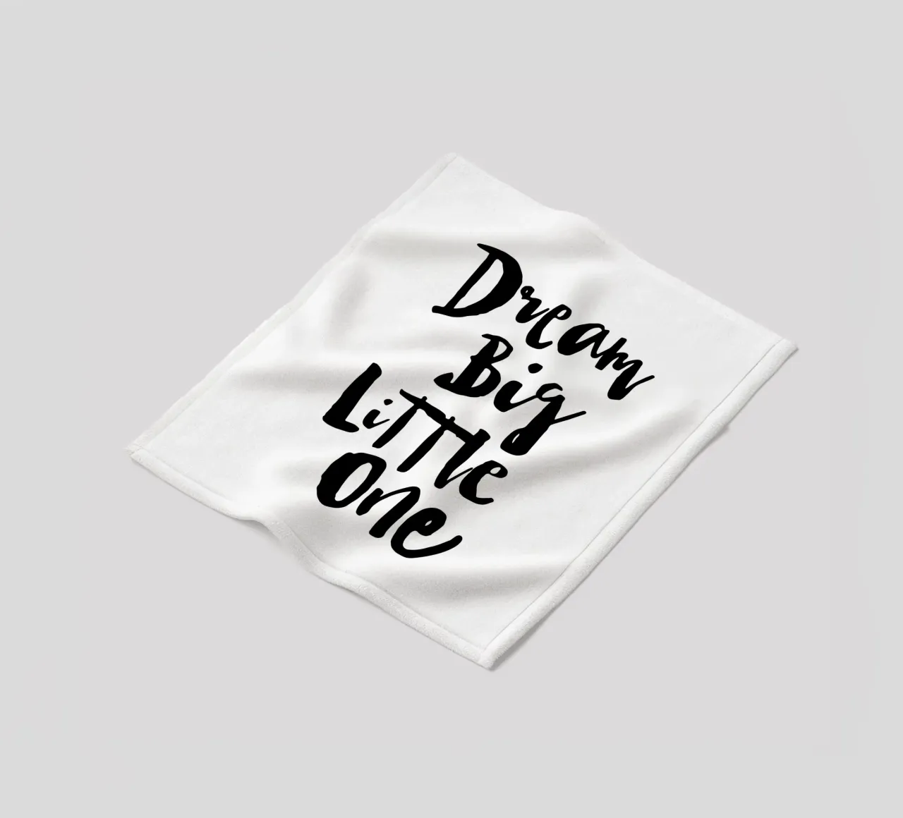 Dream Big Little One in Black and White fleece blanket by THE MOTIVATED TYPE