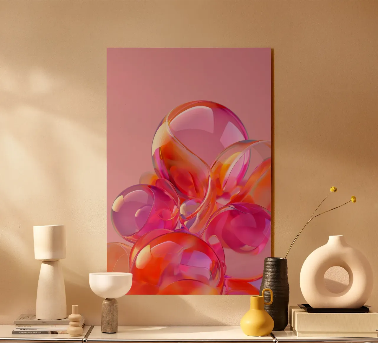 Bálsamo de vidrio rosa y naranja 02 metacrilato de Malou-Studio