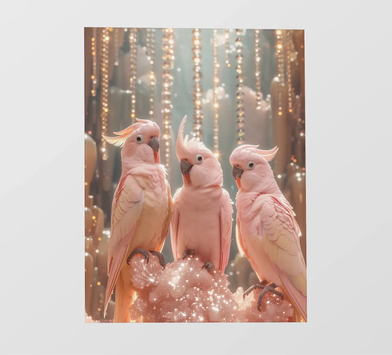 Cacatua rosa telo in pvc da Malou-Studio
