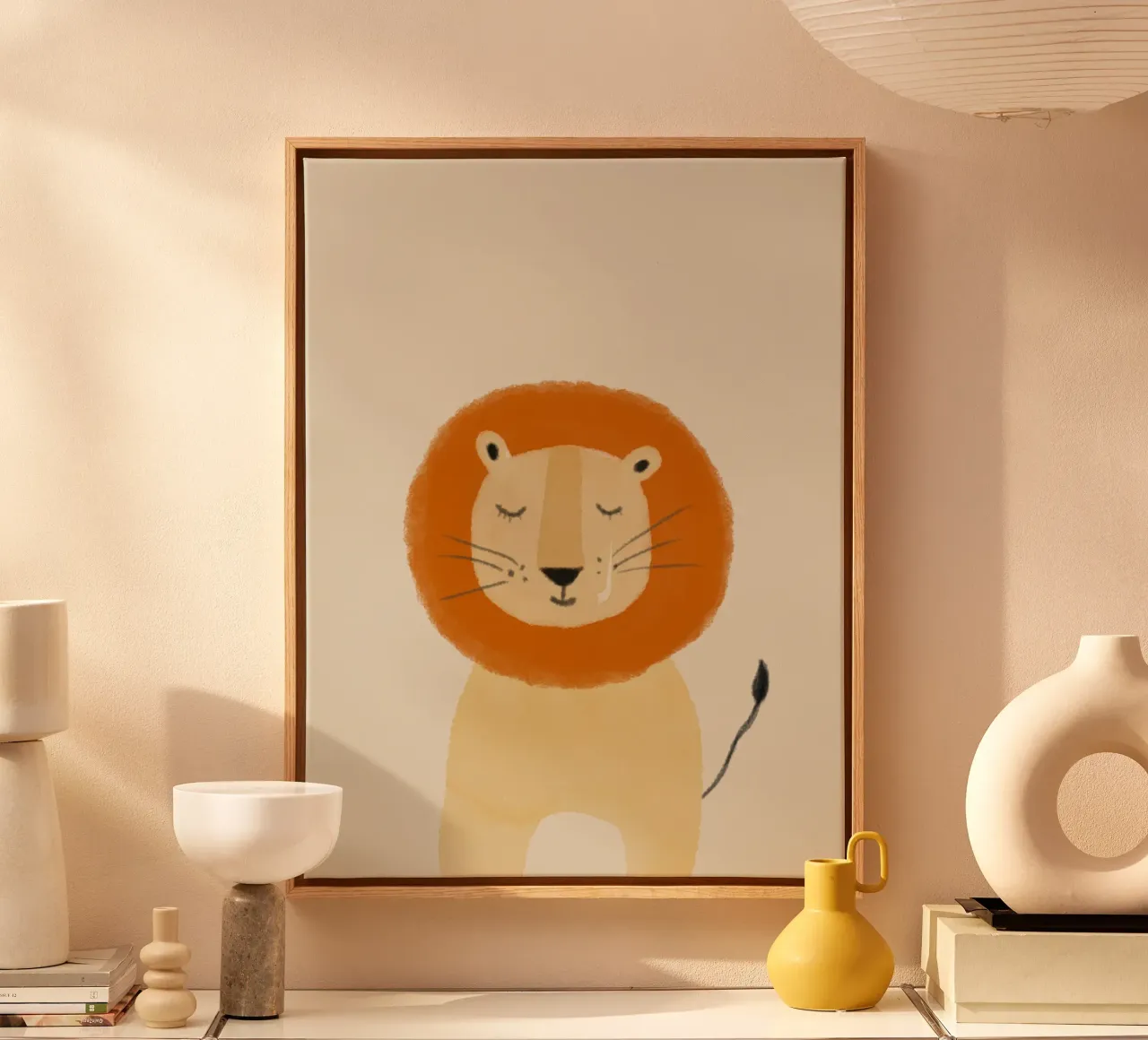 Lion Design tela con Cornice a cassetta da Indigo Rain