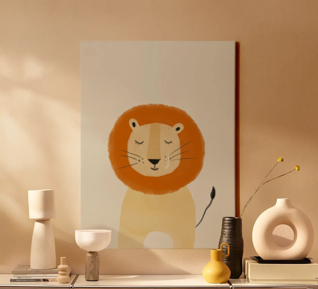 Lion Design tela con Cornice a cassetta da Indigo Rain