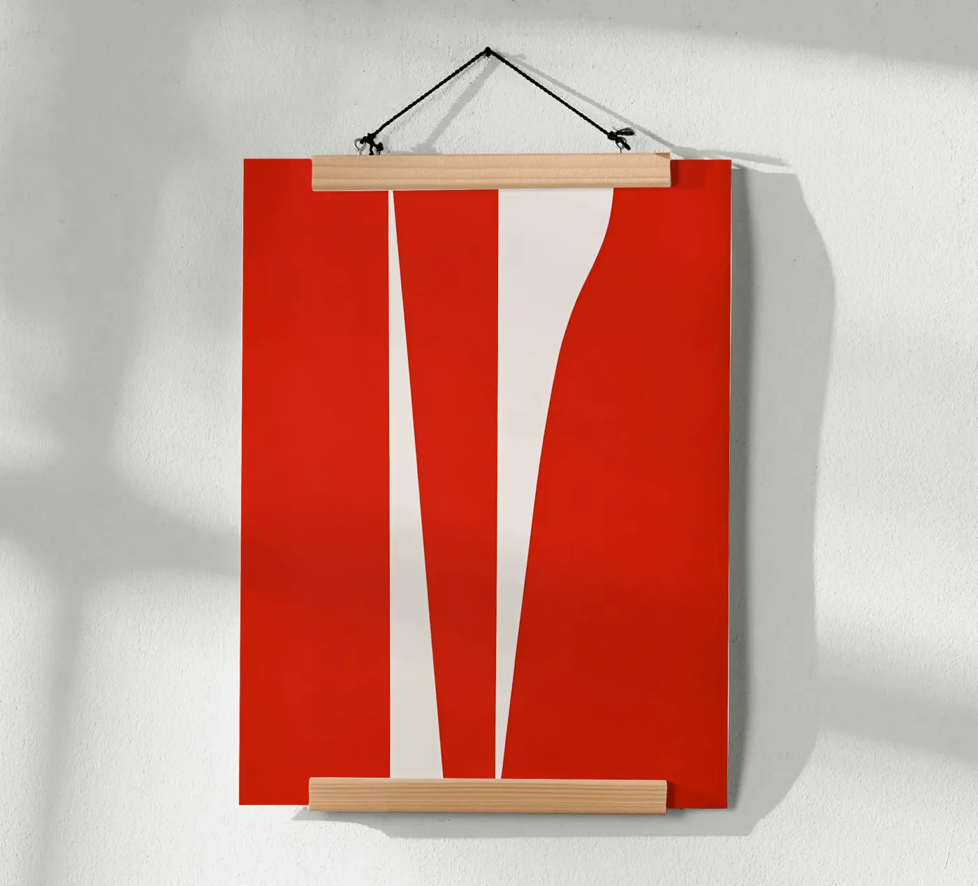 Ivory Paths Through Red poster by Geometrica
