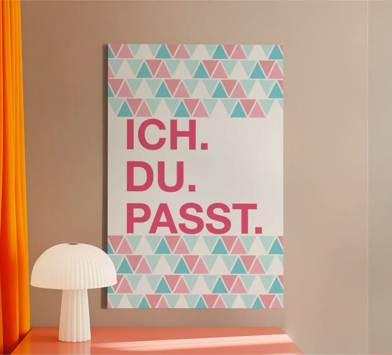 Ich Du Passt canvas met Baklijst van UN-TYPISCH